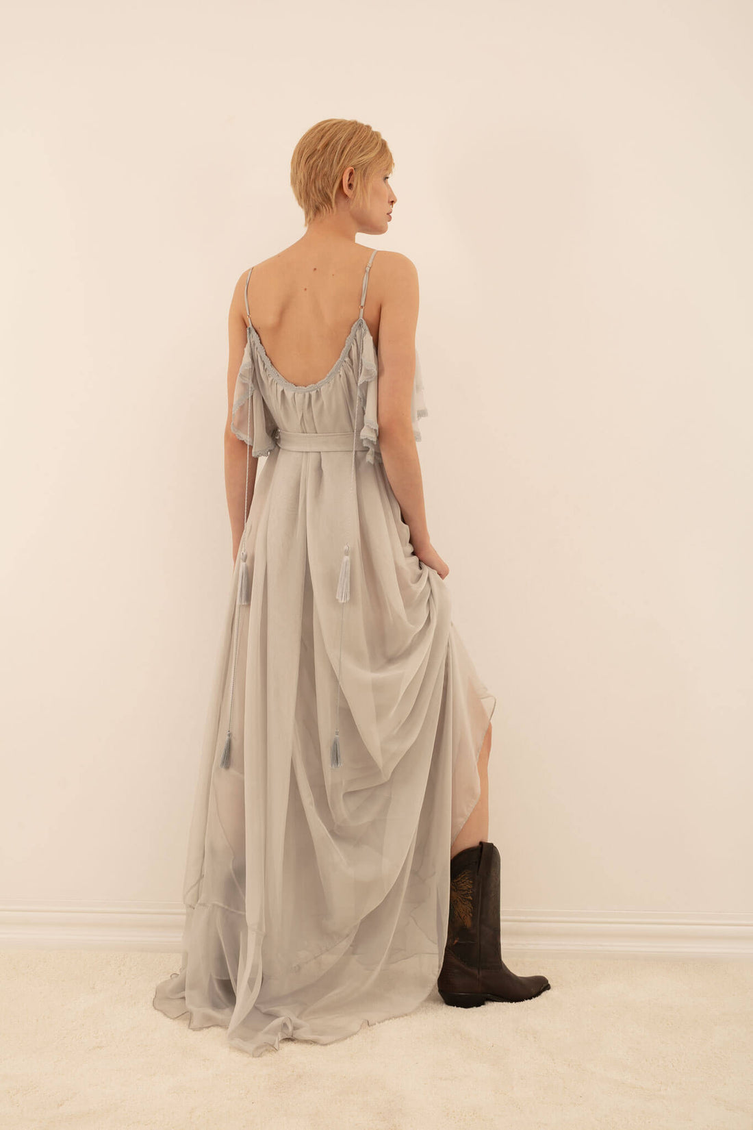 San Francisco Maxi Dress in Pearl Grey